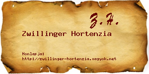 Zwillinger Hortenzia névjegykártya